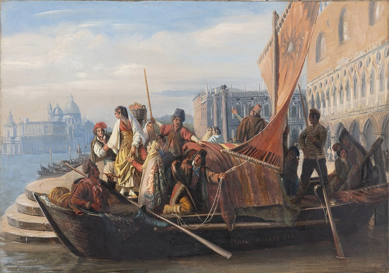 La barca di Chiozzetti nella piazzetta di Venezia (1841) - Museo delle Belle Arti, La Chaux, de, Fonds
